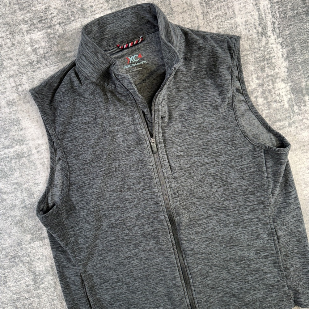 Johnston & Murphy XC4 Vest Mens Large Gray Stretch Performance Golf Business